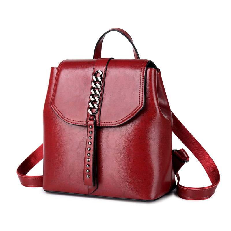 Fashion Stitch Leather Backpack