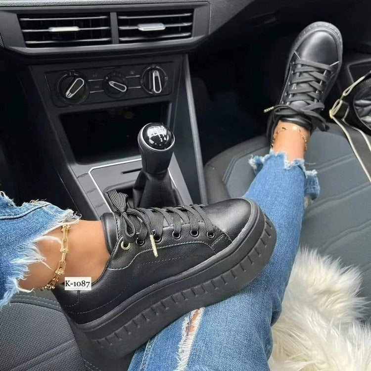 Cross-Strap Chunky Platform Sneakers