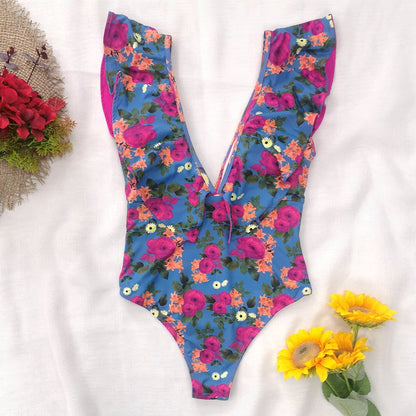 Blossom Elegance Backless Swimsuit