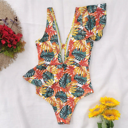 Blossom Elegance Backless Swimsuit