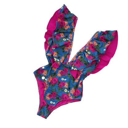 Blossom Elegance Backless Swimsuit