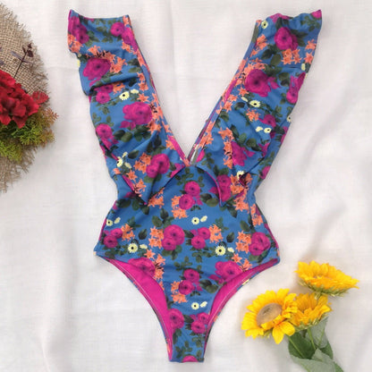 Blossom Elegance Backless Swimsuit