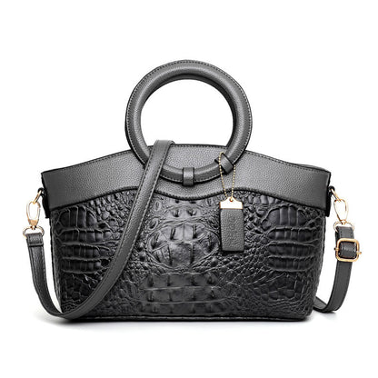 Retro Crocodile Print Handbag