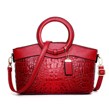 Retro Crocodile Print Handbag