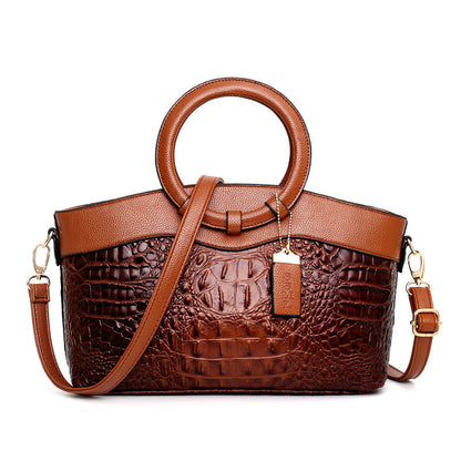 Retro Crocodile Print Handbag