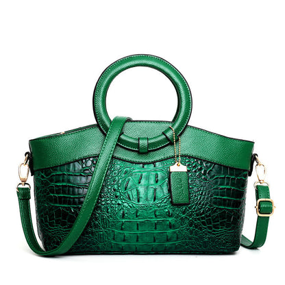 Retro Crocodile Print Handbag