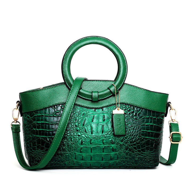 Retro Crocodile Print Handbag
