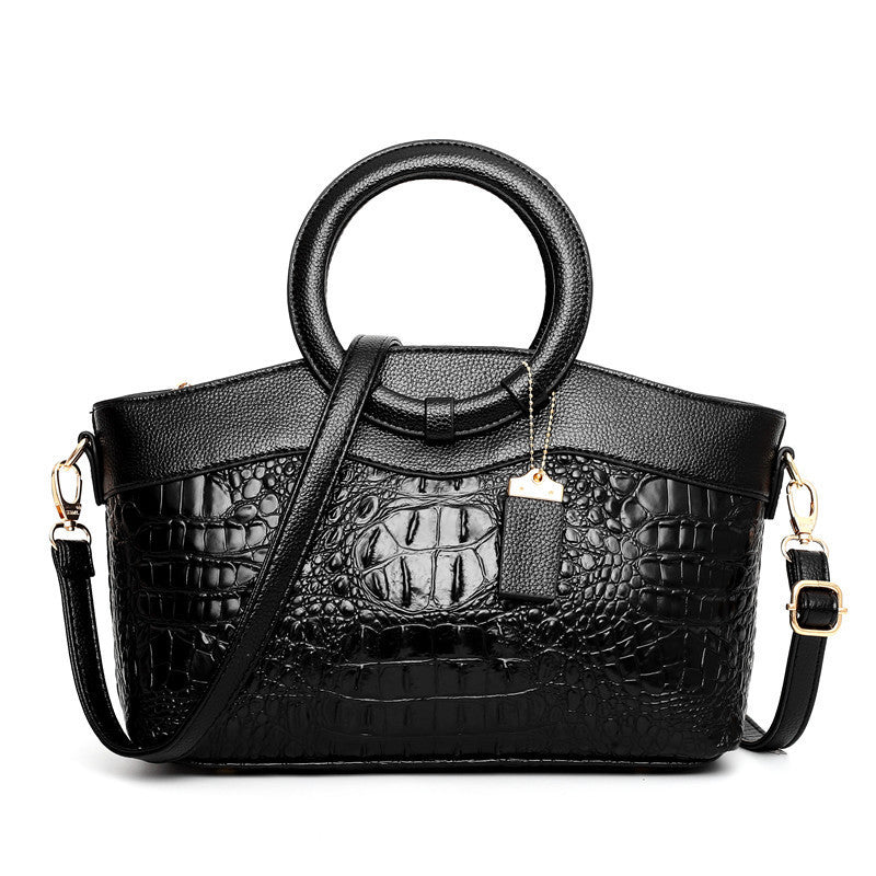 Retro Crocodile Print Handbag