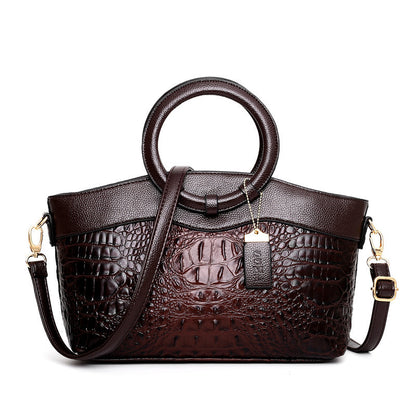 Retro Crocodile Print Handbag