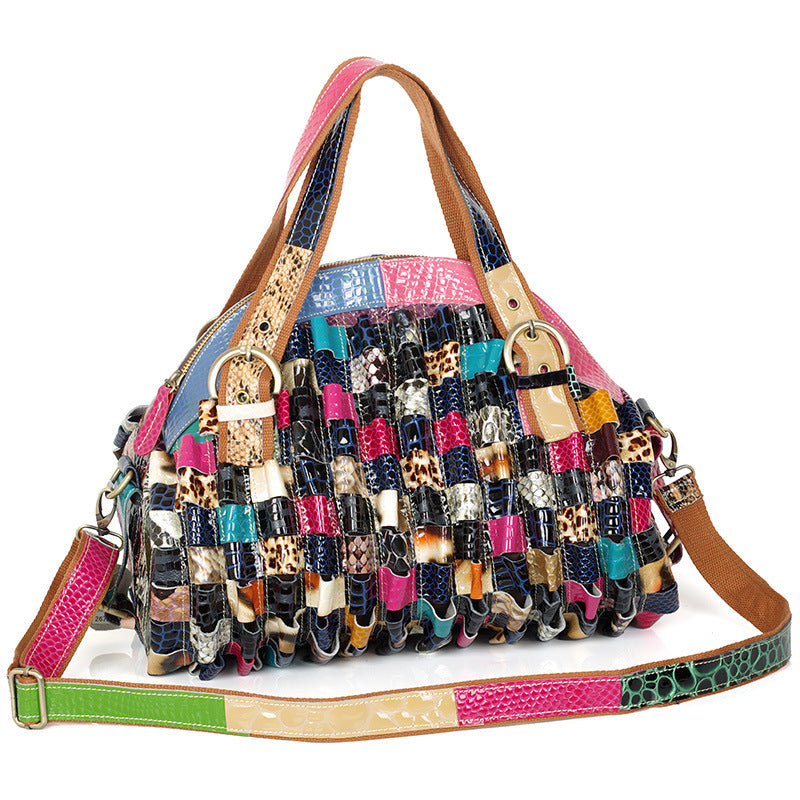 Colorful Snake Pattern Handbag