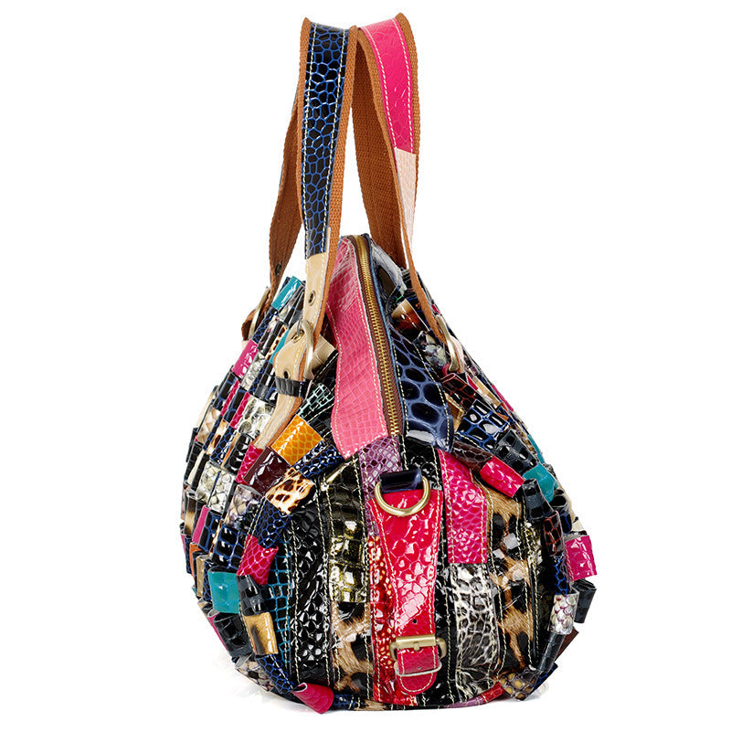 Colorful Snake Pattern Handbag