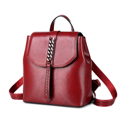 Fashion Stitch Leather Backpack