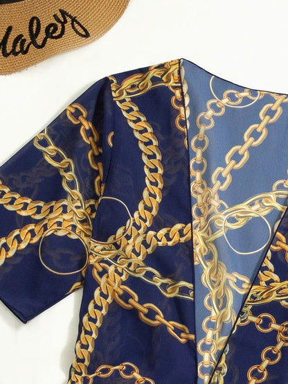 Luxe Links Chain-Print Triangle Bikini