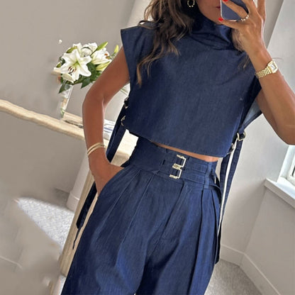 Sleeveless Chic Belted Jumpsuit