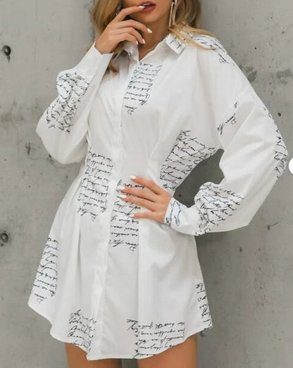 Printed Princess Shirt Dress