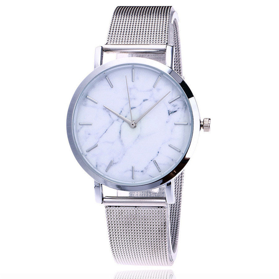 Marble Mesh Band Watch