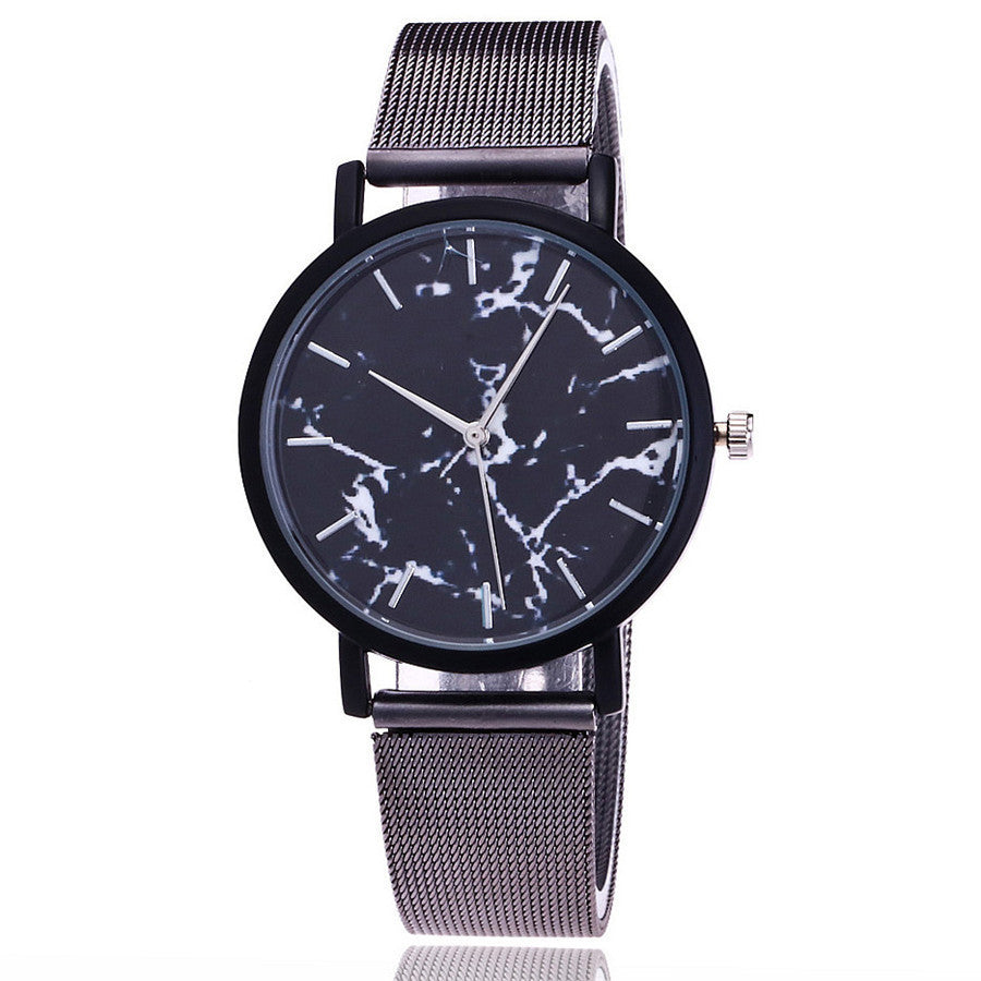 Marble Mesh Band Watch