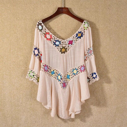 Boho Crochet Beach Cover-Up