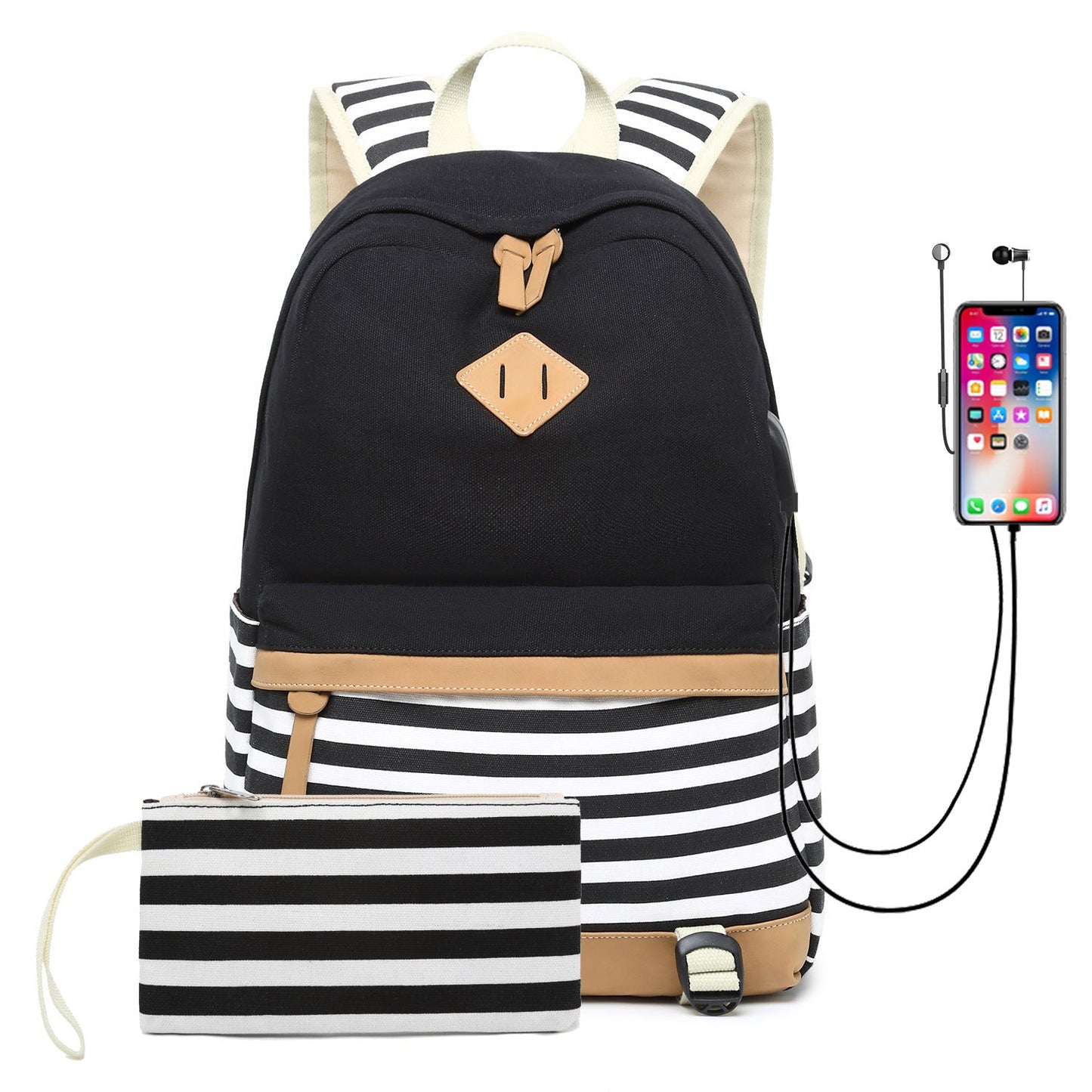 SeoulMuse Canvas Chic – Bolso Estampado Estilo Coreano para Reinas Urbanas