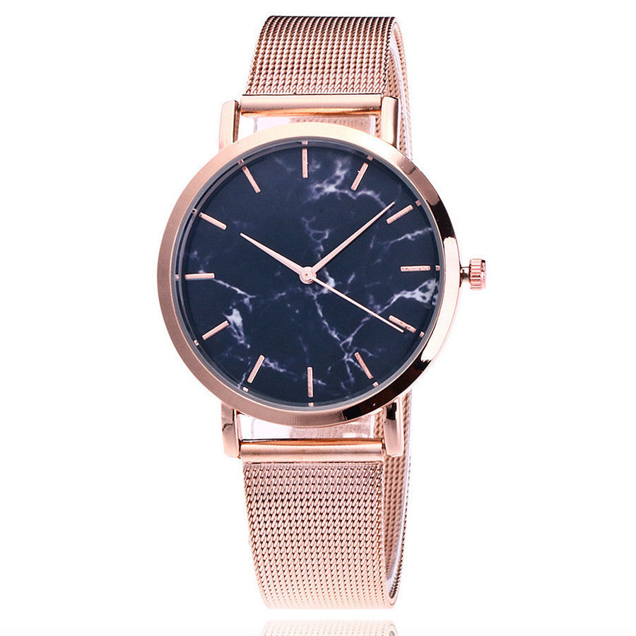 Marble Mesh Band Watch