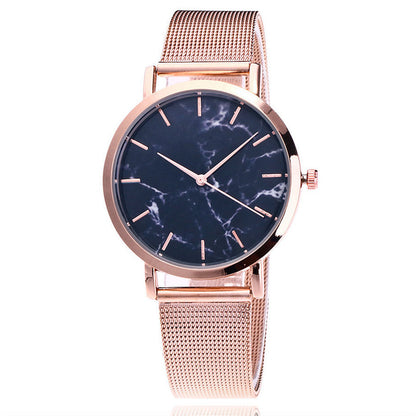 Marble Mesh Band Watch