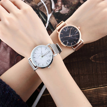 Marble Mesh Band Watch