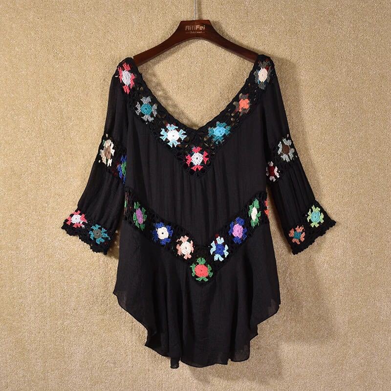 Boho Crochet Beach Cover-Up