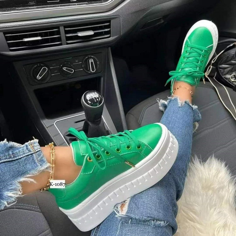 Cross-Strap Chunky Platform Sneakers