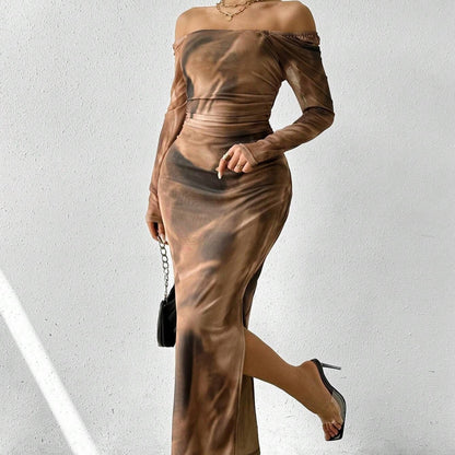 Gradient Mesh Fishtail Dress