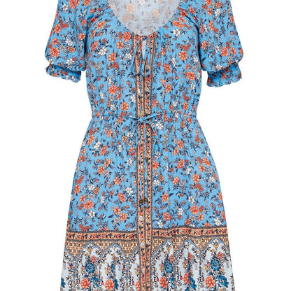 Floréva – Vestido Floral de Manga Corta para la Reina del Encanto Natural