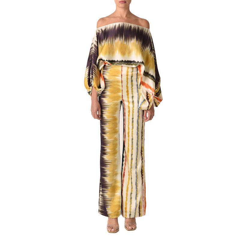 Abstract Print Batwing Set