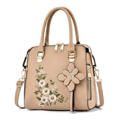 Embroidered Flower Messenger Bag