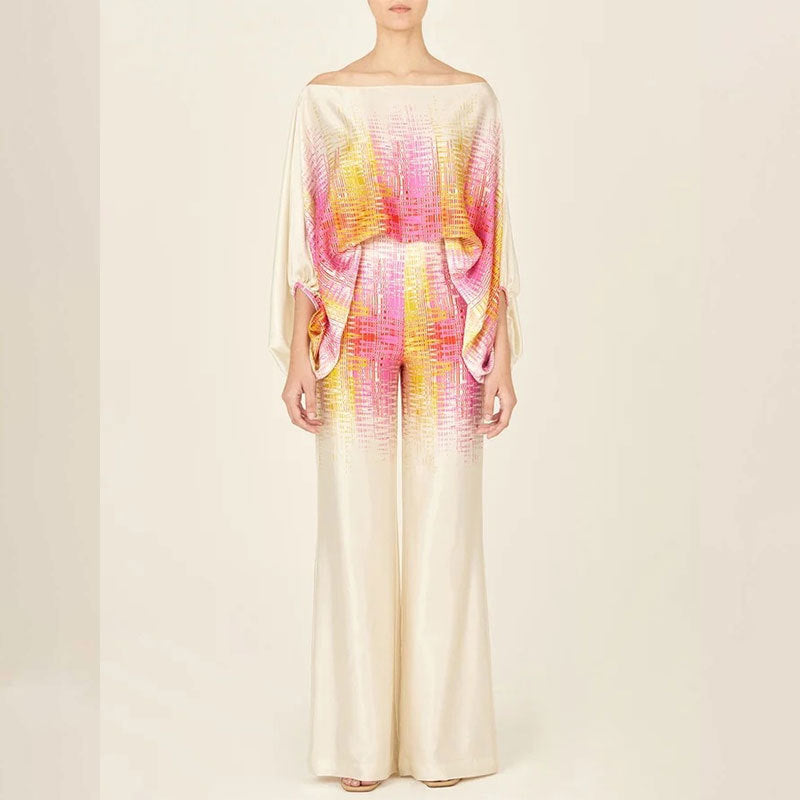 Abstract Print Batwing Set