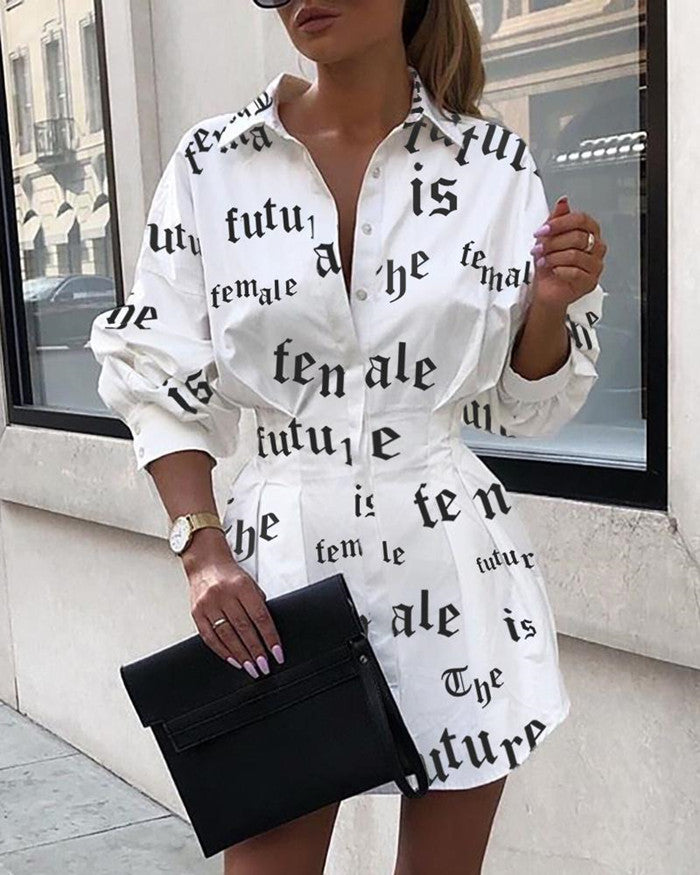 Printed Princess Shirt Dress