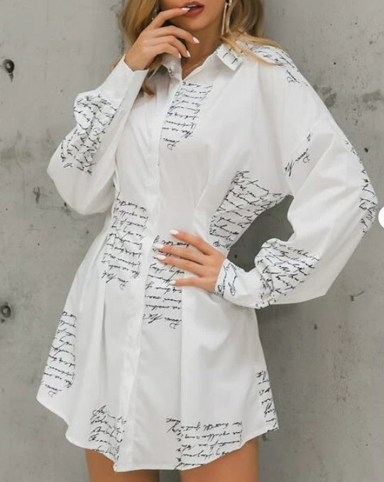 Printed Princess Shirt Dress