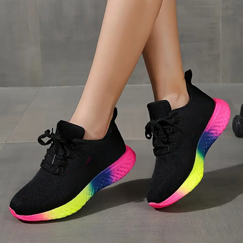 Rainbow Sole Mesh Sneakers