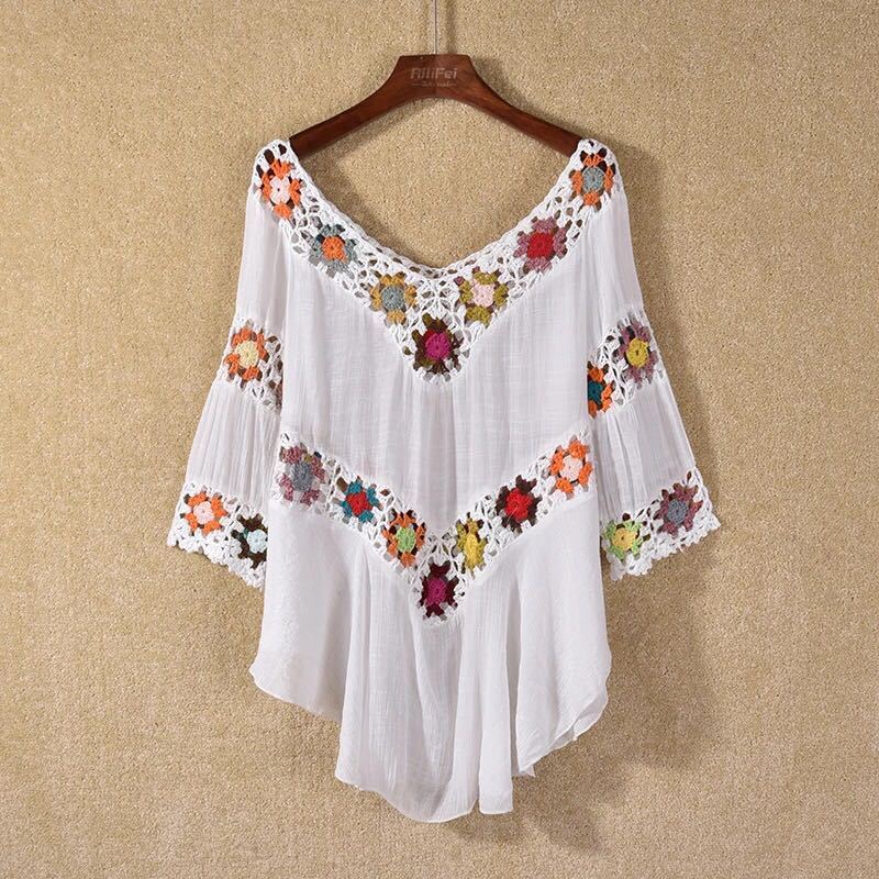 Boho Crochet Beach Cover-Up