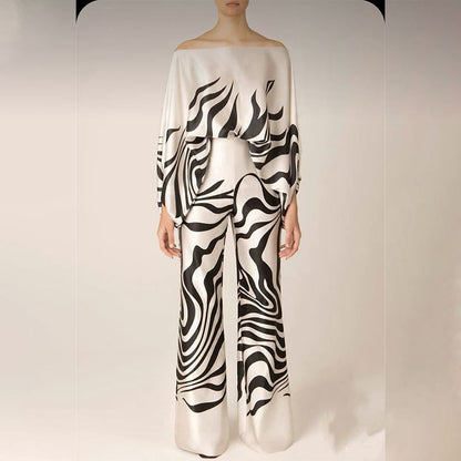 Abstract Print Batwing Set