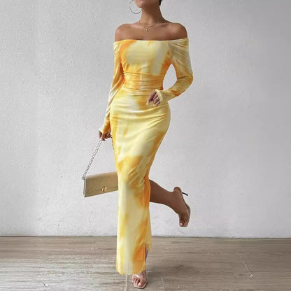 Gradient Mesh Fishtail Dress