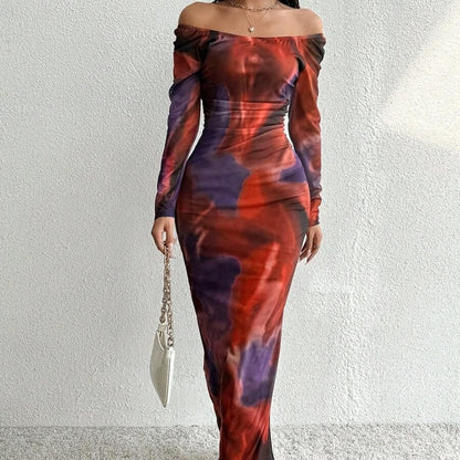 Gradient Mesh Fishtail Dress