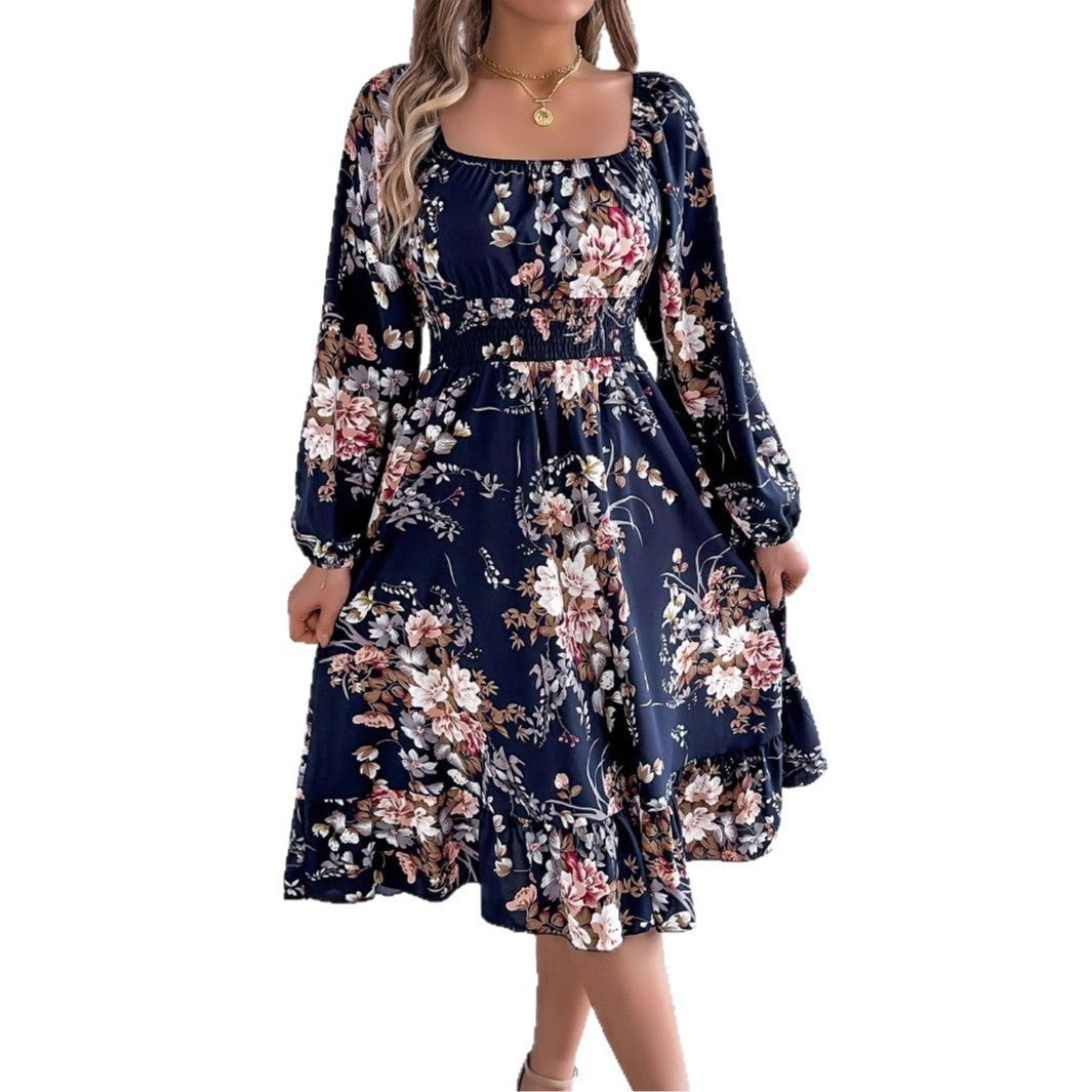 Floral Ruffle A-Line Dress