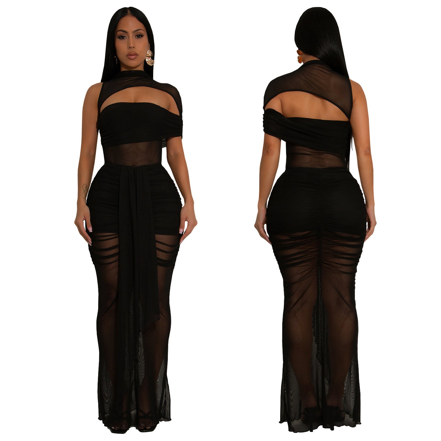 Sheer Mesh Bodycon Dress