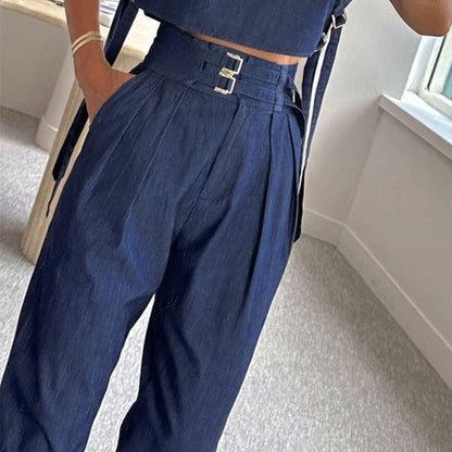 Sleeveless Chic Belted Jumpsuit