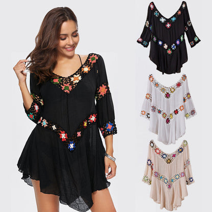 Boho Crochet Beach Cover-Up