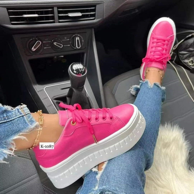 Cross-Strap Chunky Platform Sneakers