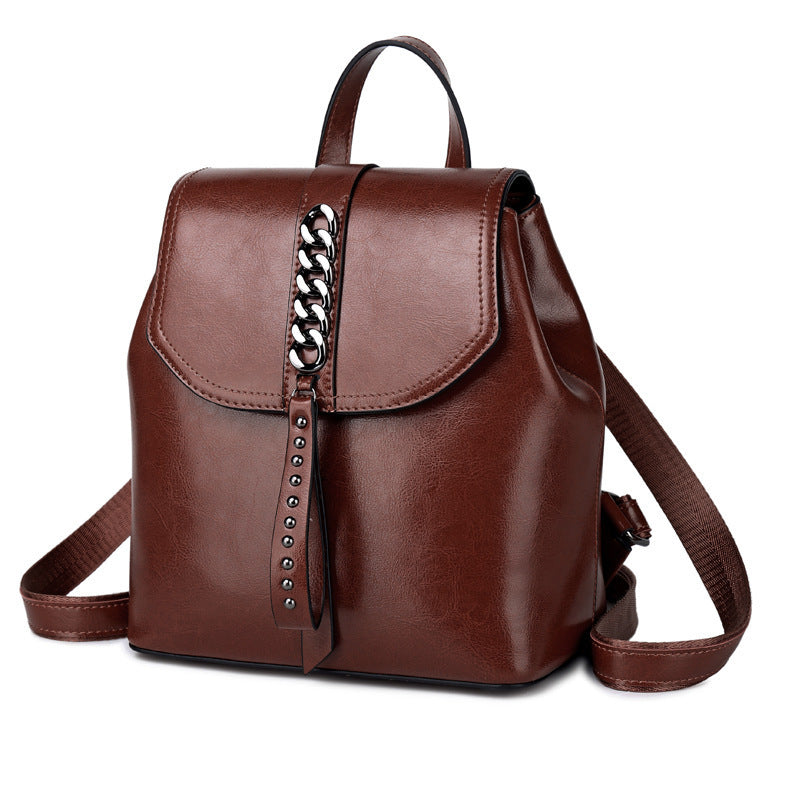 Fashion Stitch Leather Backpack