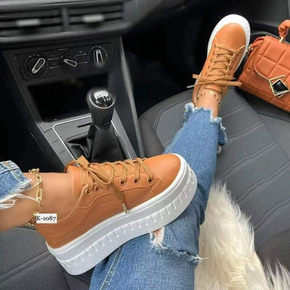 Cross-Strap Chunky Platform Sneakers