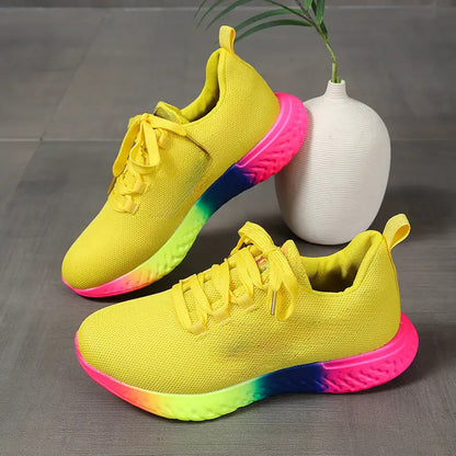 Rainbow Sole Mesh Sneakers