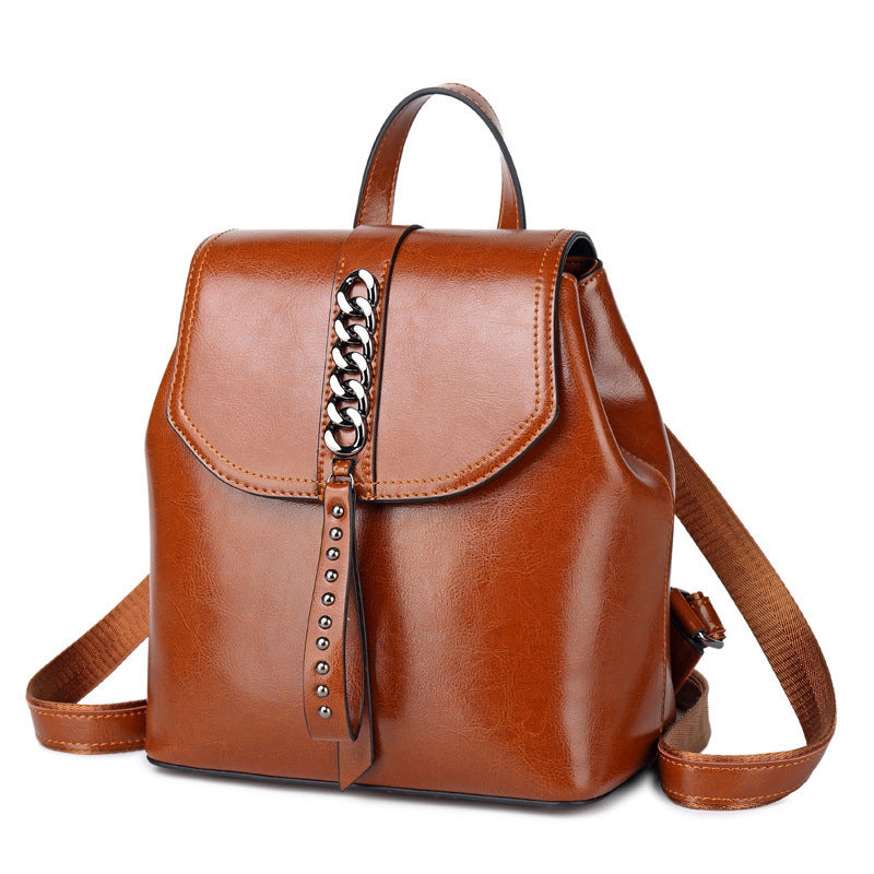 Fashion Stitch Leather Backpack