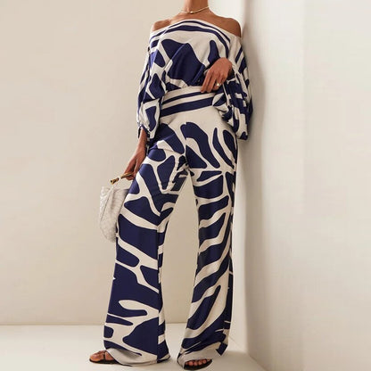 Abstract Print Batwing Set